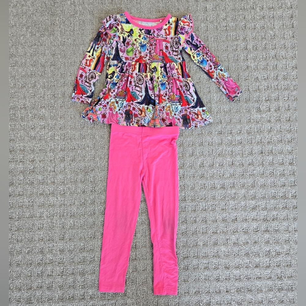 Disney Sleeping Beauty Princess Aurora Top and Pink Leggings Set